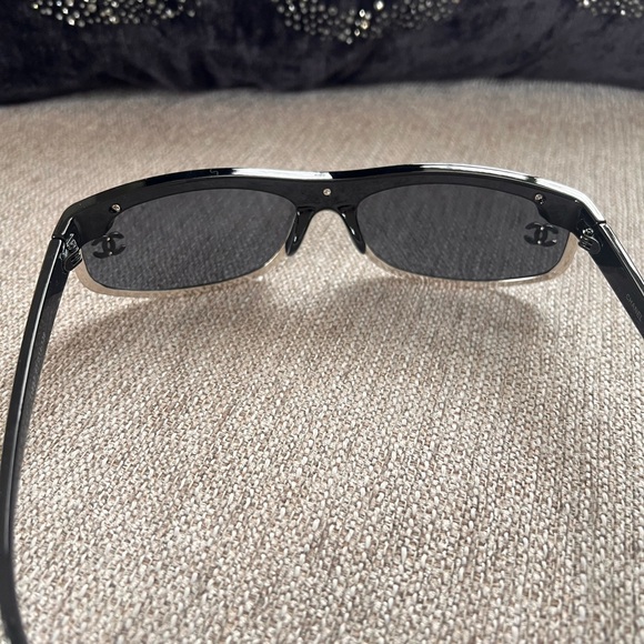 Chanel Rhinestone Black and Silver Women's Sunglasses - Picture 5 of 8